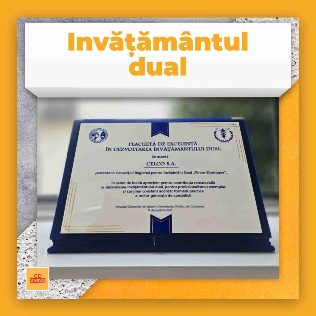Excelență în educație aplicată: CELCO, premiat pentru contribuția la dezvoltarea învățământului dual